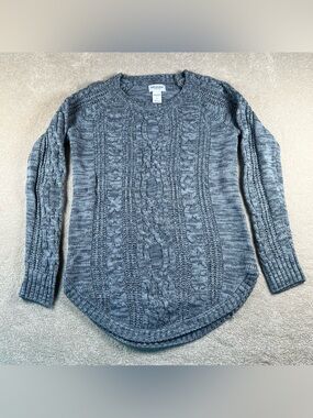 Arizona Sweater Blue Knit Crew Long Length Women's Medium